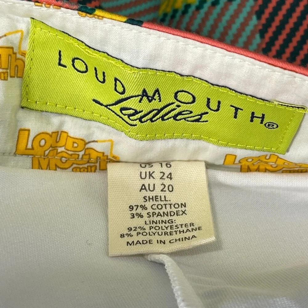 Loudmouth Golf Skort Skirt Pebble Peach Plaid Size 16